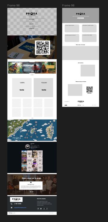 Autre vue de la maquette Figma du site PROSA.